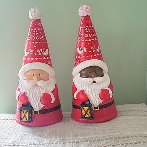 2-Christmas  SANTA CLAUS Gnome 8" Plastic Figurine Statue, ASHLAND